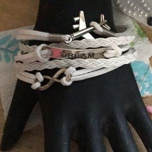 bracelet with charms … about 6 1/2” long   White